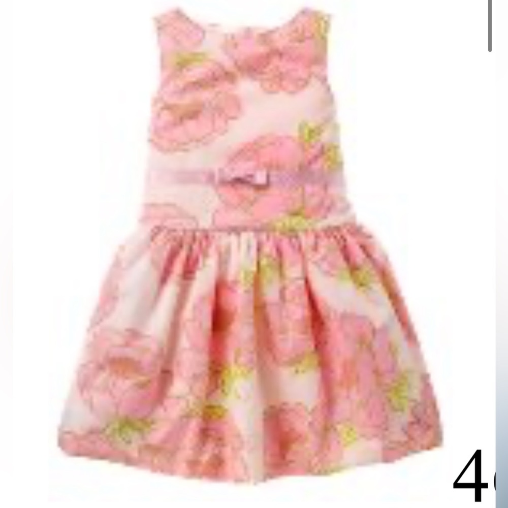 Gymboree Petit Four puff rose dress with bow Size 6. fully lined 100% cotton